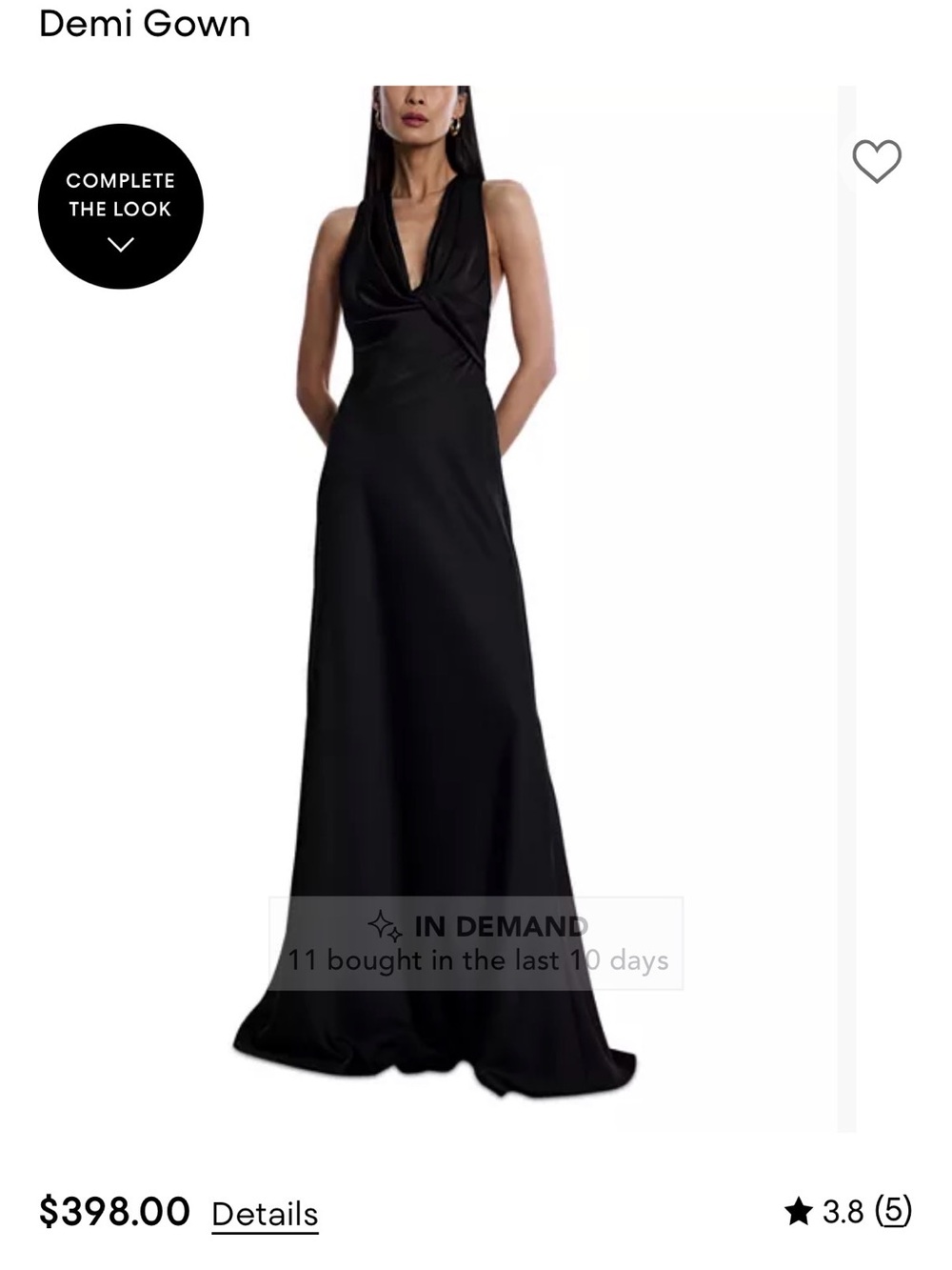 BCBGMaxAzria Black Halter Demi Gown